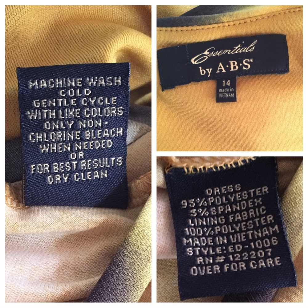 ABS Essentials Mustard Yellow Stretch Jersey Dress - Picture 6 of 6